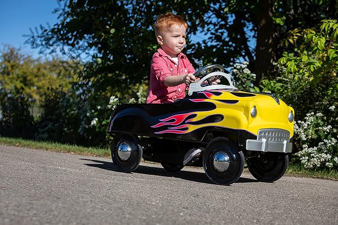 Kid Trax Street Rod Pedal Car, Indoor/Outdoor Toys for Toddlers Ages 3β5, Classic Design Ride On Car, Kid Cars to Drive, Ride On Toy, Toddler Boy Toys, Durable Steel Cars for Kids, Max Weight of 60lbs