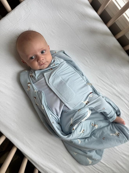 GUNAMUNA Swaddle Sleep Sack for Babies Infants and Toddlers, Easy Diaper Changes, 1.0 TOG, 0-3 Months