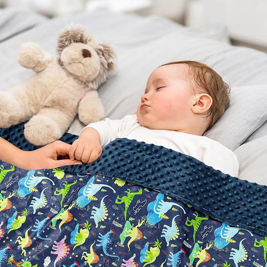 Baby Blankets for Girls, Toddler Newborn Blanket Double Layer with Dotted Backing Crib Receiving Blanket for Toddler Nursery Bed Blanket, Dinosaur, 30x40 Inches