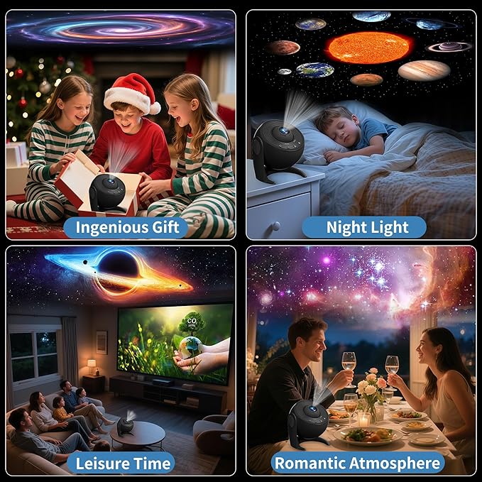 FlyLily Galaxy Projector for Bedroom, 13 in 1 Planetarium Star Projector with Solar System & Constellation, 360° Rotating Galaxy Light, Space Night Light for Kids Adults Gifts