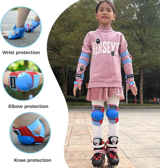 BOSONER Kids/Youth Knee Pad Elbow Pads for Roller Skates Cycling BMX Bike Skateboard Inline Rollerblading, Skating Skatings Scooter Riding Sports