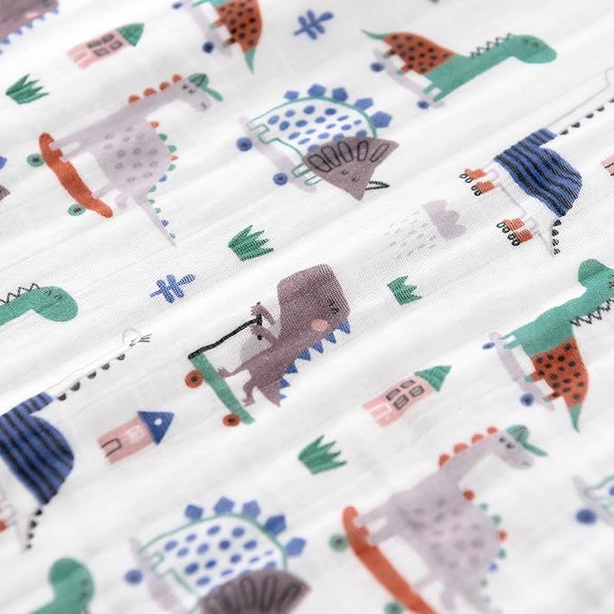 Baby Sleep Sack 2-4 T Baby Wearable Blanket 100% Organic Cotton 0.5 TOG Toddler Sleep Sacks 2- Way Zipper Soft 4 Layers Muslin 2T 3T 4T Dinosaur