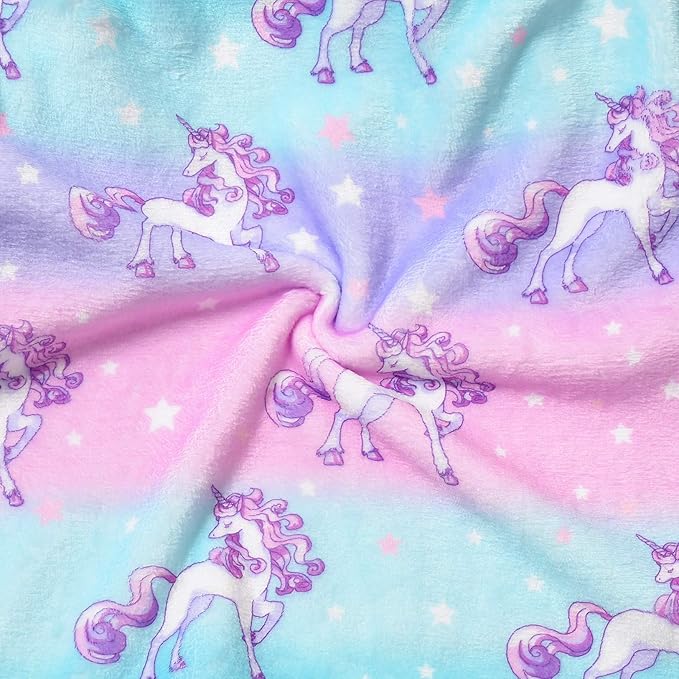 Jxstar Girls Bathrobes Kids Hooded Robes Plush Fleece Pajamas Soft Coral Sleepwear
