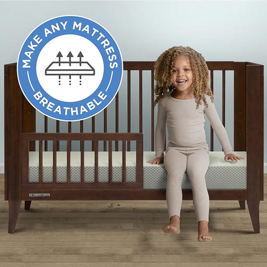 Delta Children Breathable Crib Mattress Pad Cover - 100% Breathable Mattress Pad Cover for Cribs - Elastic Edges for Secure, Universal Fit - Machine Washable - 1 Pack, Green