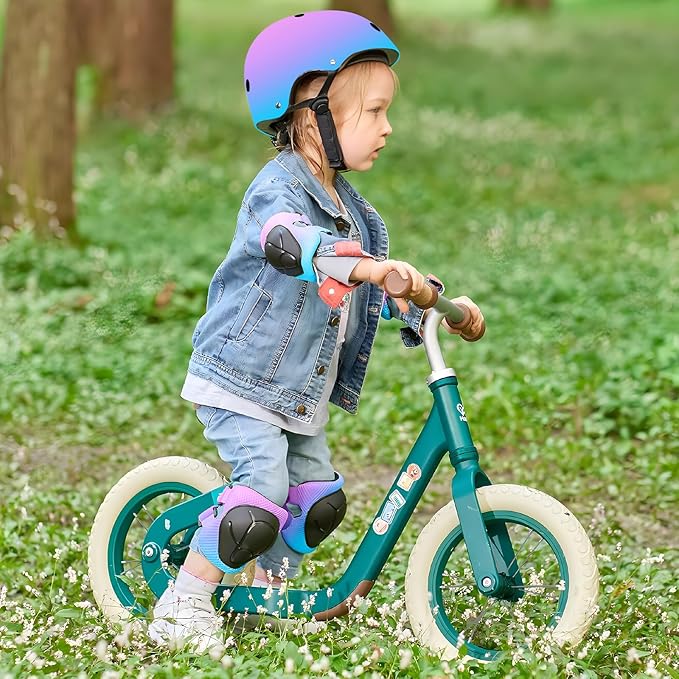 Adjustable Gradient Color Kids/Toddler Bike Helmet for 1-2-3-5-8-14 Years Boys Girls,Skateboard Helmet with Knee and Elbow Pads Wrist Guard Roller Skates,Cycling,Skating Scooter Longboard