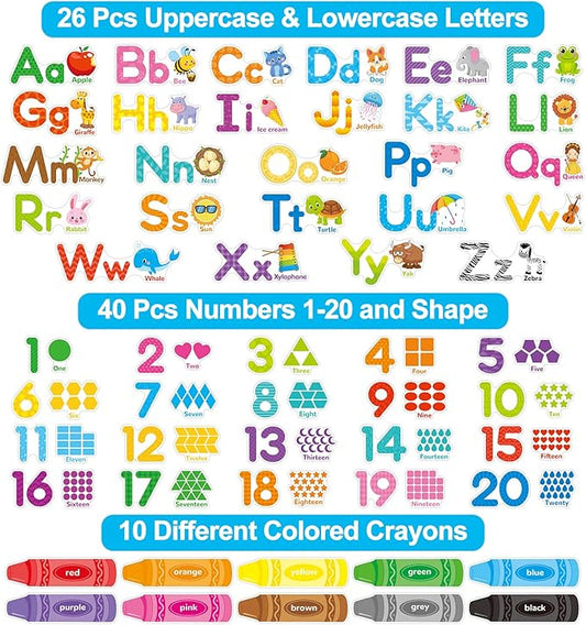 Animal Alphabet Numbers Shape Color Wall Decals Stickers for Room décor Letters ABC Pre-School Kindergarten Classroom Educational Bedroom Nursery Homeschool Decoration