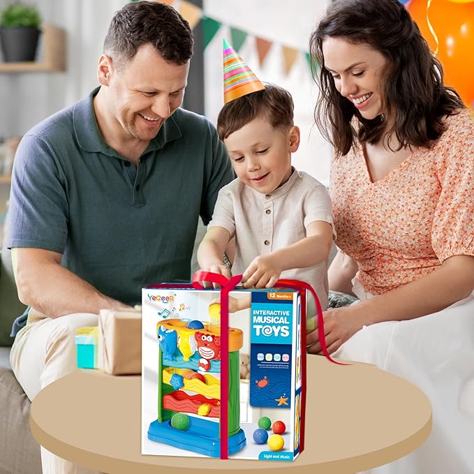 Toys for 1 2 Years Old Boys Girls, Musical Toys for 12-18 Months, Interactive Toddler, Montessori Toys, Christmas Birthday Gifts for Baby Kids Toddlers Age 1-2 Years Old (Multicolored)