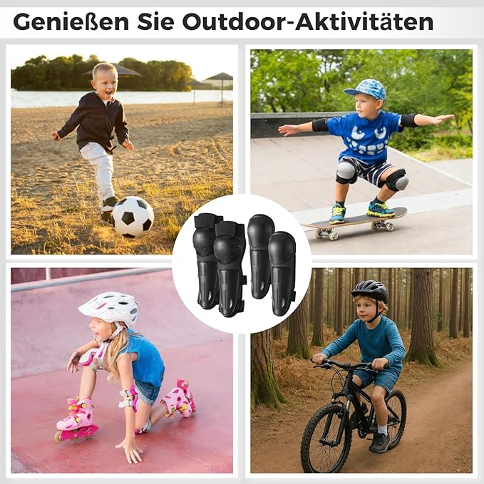 yeesport Youth Knee Elbow Pads, Knee Pads and Elbow Pads for Kids Dirt Bike Gear with Anti-Impact Hard Shell, Breathable Mesh, Adjustable Little for Motorcycle Biking Skating Scooter Sports