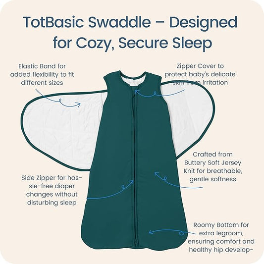 Newborns Swaddle Sleep Sack 0–3 Months, 1.0 TOG Baby Blanket for Newborns, Soft Sleeping Bag for Infants