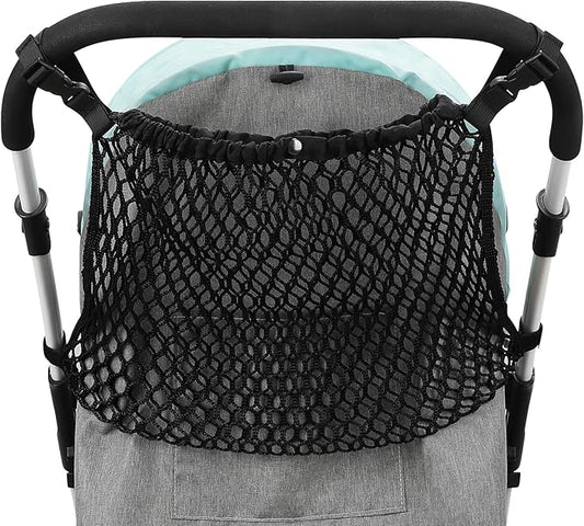 Accmor Universal Stroller Organizer, Polyester Net Mesh Bag Fits for Uppababy, Nuna, Britax, Doona Strollers, Non-Slip Adjustable Stroller Mesh Cargo Net Storage Caddy Accessories