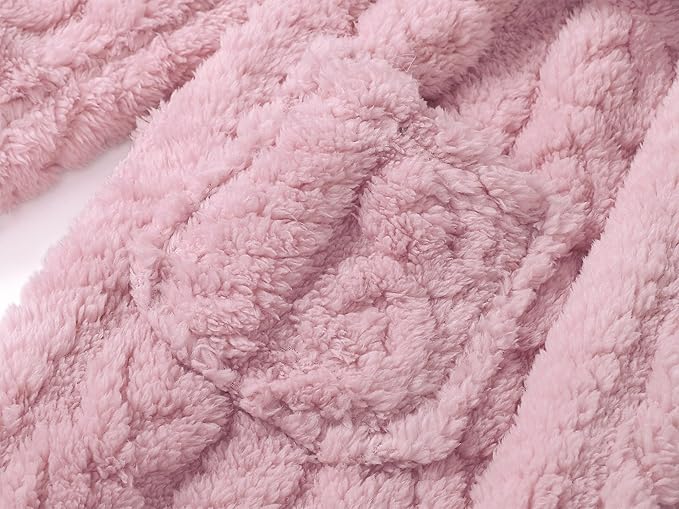 Topgal Leopard Cat Robe for Girls Fleece Toddler Kids Teen Hooded Bathrobe Size 4T-18