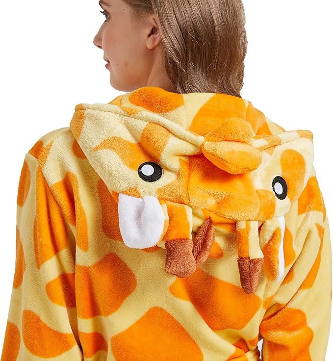 CuteOn Bathrobe for Women Soft Fleece Hooded Plush Loungewear