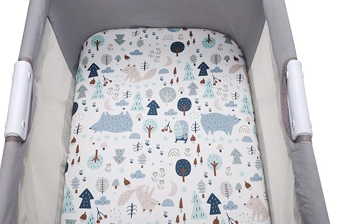 Onacosht Bassinet Sheets 3 Pack for Baby Boy and Girl, Soft Stretchy Universal Fitted Sheet Set for Oval Rectangle Hourglass Bassinet Mattress, Elephant Fox Lion Bear Giraffe Zebra Printing