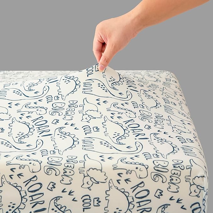SDIII 2 Pack Dinosaur Crib Sheets for Boys 52×28 Stretchy Microfiber Jersey Knit Fall Crib Sheets Dinosaur for Standard Crib and Toddler Mattress