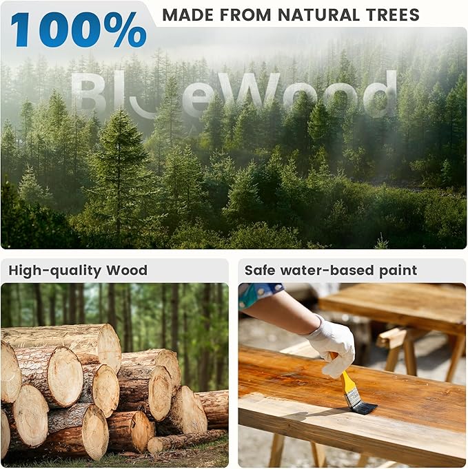 BlueWood Wooden Wall Busy Board Panels, Toddler Learning Activity Center, Montessori Philosophy Sensory, Educational Toys, Conducive to All-Round Development - Tree