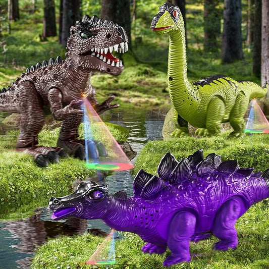 Dinosaur Toys for Kids 3 4 5 6 7 8 Years Old - Electronic Walking Dinosaur Figures for Boys 4-7 5-7, Toddler Boys Toys Set for Kids 3-5 with Sound Light, Birthday Gifts