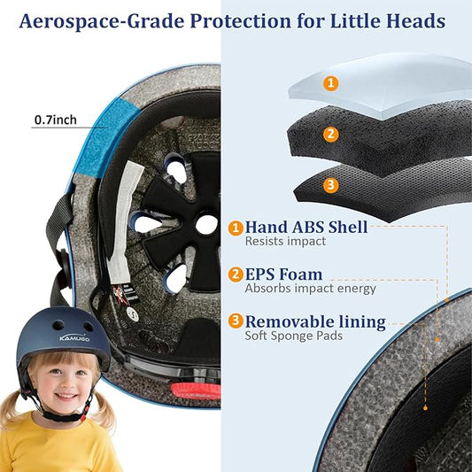 KAMUGO Kids Adjustable Helmet, Suitable for Toddler Kids Ages 2-14 Boys Girls, Multi-Sport Safety Cycling Skating Scooter Helmet