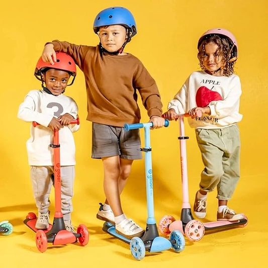 Yvolution Y Glider Air Scooter for Kids, 3 Wheel Scooter for Toddlers 4 Adjustable Height Glider with Kick Scooters, Lean to Steer with LED Flashing Light for Children Ages 3+ Years Old