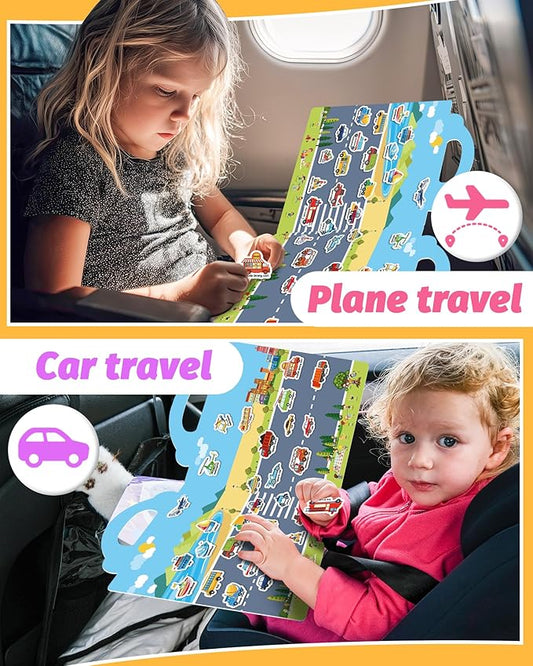 Walenced Reusable Sticker Book for Toddlers, Stickers for Kids, Toddler Craft Activities, Toddler Travel Toys Ages 3 and Up Boy Girl Birthday Gifts