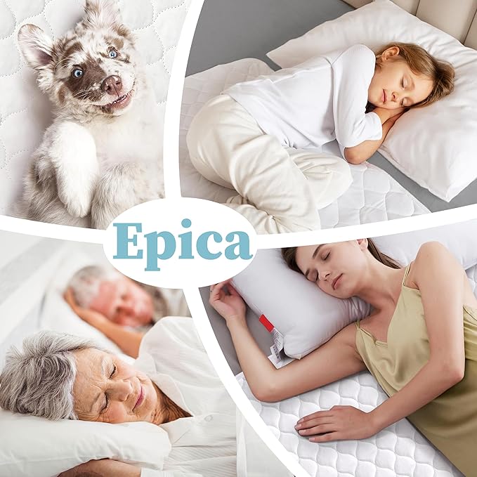 Epica Bed Pads Washable Waterproof - 34"x52" (Pack of 2) Incontinence Bed Pads for Adults, Waterproof matterss pad to Protect Bed from Stains, Bed wetting Pads for Home & Hospital Use (300 Washes)