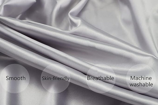 Satin Pack n Play Sheet Set 2 Pack Ultra Soft Silk Fitted Mini Crib Sheets Playard Sheet Protect for Baby Hair and Skin, Grey & Pink