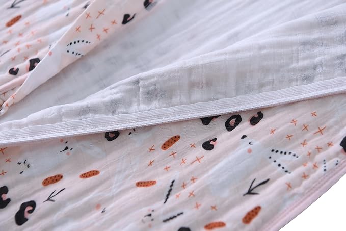 Baby Sleep Sack 2-4 T Boys & Girls Wearable Blanket 100% Organic Cotton 0.5 TOG Toddler Sleep Sacks 2- Way Zipper X-Large Muslin Pink Bunny