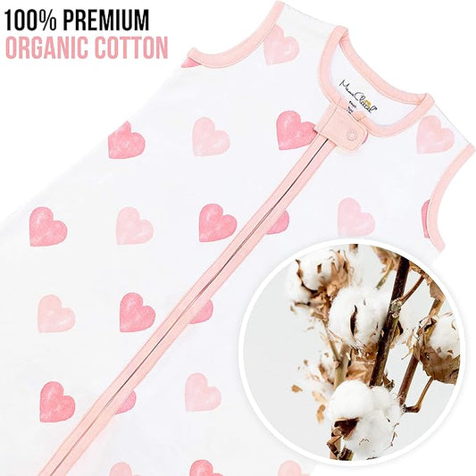 Baby Sleep Sack 1.0 TOG, Organic Cotton Baby Wearable Blanket with Two-Way Zipper, Swaddle Transition Baby Sleeping Bag, All-Season Sleep Sack for Newborn Infant Toddler Boy Girl, 12-18 Months, 1-Pack
