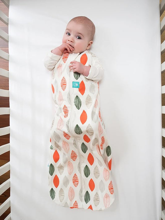 ergoPouch Cocoon Swaddle Sack 0.2 TOG - Baby Sleep Sack, Gentle Snug Fit Helps Calm Startle Reflex, Ideal for Arms In/Out Sleeping, Soft Breathable Fabric for Better Sleep (6-12 Months, Blush Leaf)