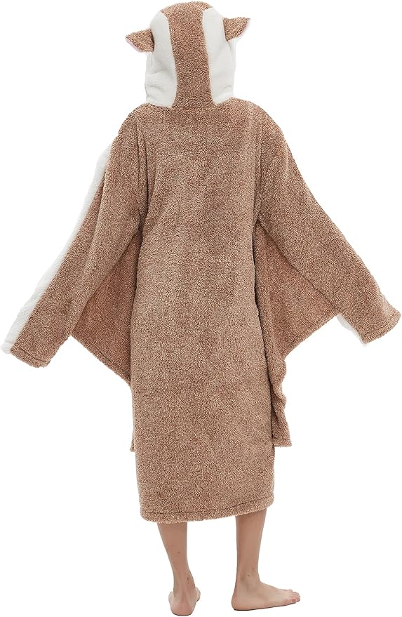 CuteOn Bathrobe for Women Soft Fleece Hooded Plush Loungewear