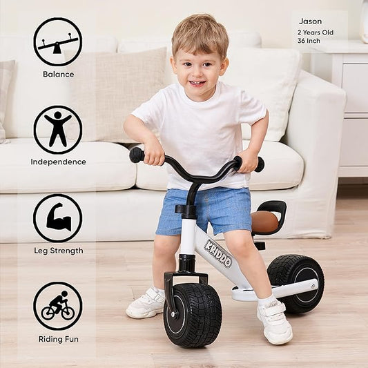 KRIDDO 1-2 Year Old Balance Bike, Mini Cruiser for First Birthday, Black