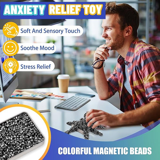 Christmas Stocking Stuffers Gifts for Teen Girl Boy Adult Men 500pc Magnetic Fidget Toys Sensory Autism ADHD Office Desk Stress Anxiety Magnet Beads Balls Stones Cool Gadget Valentine's Day