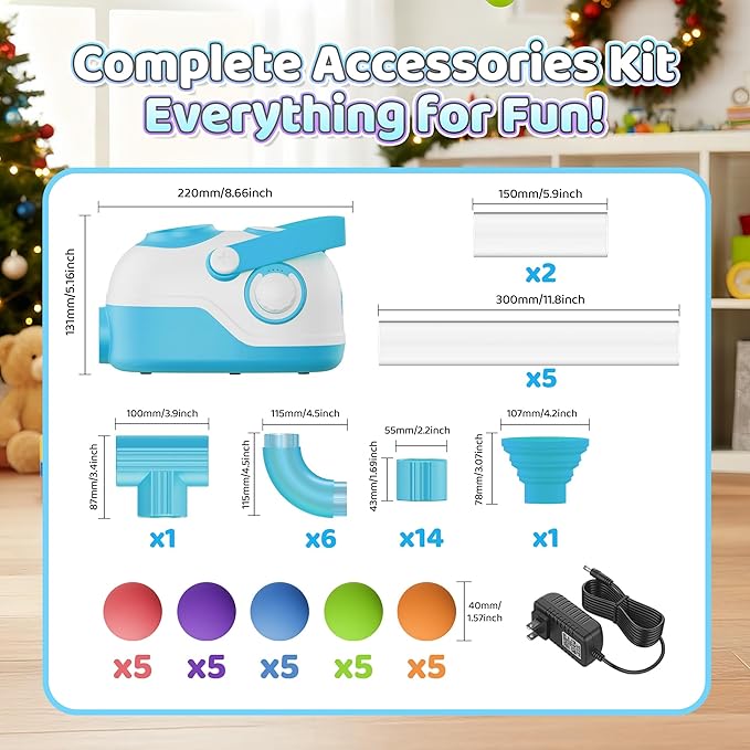 Air-Powered STEM Building Toys - Bluetooth Learning Toys with Wireless Music Play, Rechargeable & Play While Charging, STEM Toys for 3+ Year Old, Kids Toys Birthday Gifts for Kids