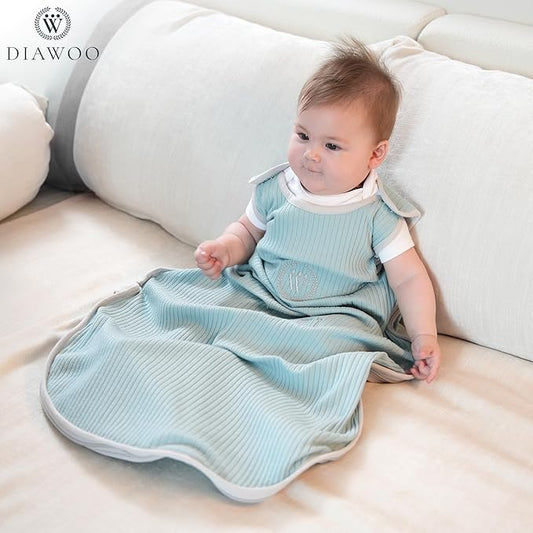 ThermaBloom Baby Sleep Sack (0.5–2.5 Tog)–Bamboo&Org.Cotton–Adjustable Sack (2–36 Months) with 2-Way Zipper&Belt Slot