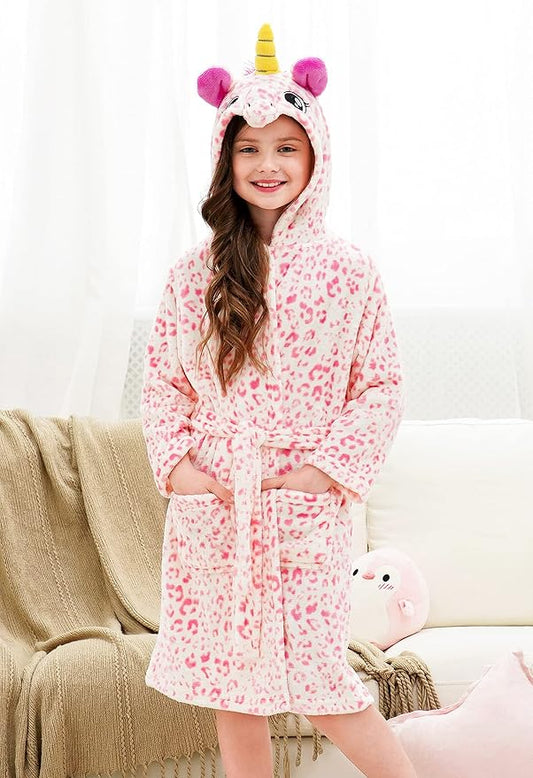 Doctor Unicorn Soft Unicorn Hooded Bathrobe Sleepwear - Unicorn Gifts for Girls