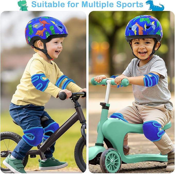Toddler Helmet, Baby Infant Bike Helmet with Toddler Knee Pads and Elbow Pads Set for Kids 1-3 Years, Adjustable Baby Bike Helmets for Scooter Bicycle