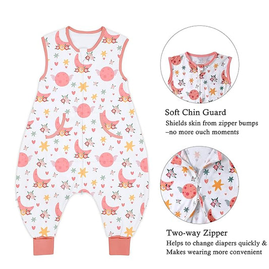 Toddler Sleep Sacks Sleep Sack 9-24 Months with legs Cozy comfy Baby Warable Blanket with 2-Way Zipper (9M-2T)