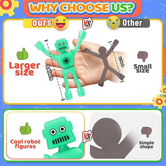 Valentines Day Gift for Kids Toddlers Boys 5PC Magnetic Robot Men Travel Toys Airplane Road Trip Car Travel Activities Essential Cool Magnet People Fidgets Classroom for Boy 3 4 5 6 7 8 Year Old