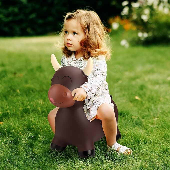 Upper Rider Bouncy Horse Hopper, Inflatable Farm Cow Bouncy Bull, Bounce and Ride on Animal Bouncer for Toddlers, Indoor Outdoor Birthday Gifts for Boys Girls 18 Months 2 3 4 5 6 Years Old