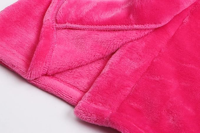 Girls Fleece Hooded Robes, Kids Soft Premium Fuzzy Bathrobe for Gifts, 2-12 Years