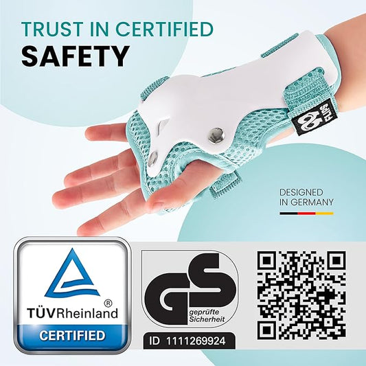 99FLIPS Knee Pads for Kids 3-12 Years - 6pcs Complete Set Certified by TÜV Rheinland - Knee Pads Elbow Pads and Wrist Guards for Kids and Toddler - Skateboard Roller Skates Scooter
