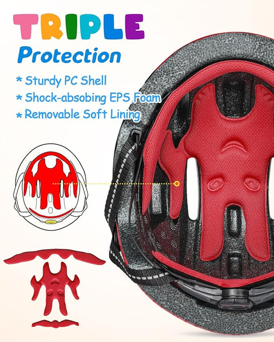 VICTGOAL Toddler Kids Bike Helmet Lightweight 3D Children Bicycle Helmet for Boys and Girls Age 3-8 for Multi-Sport Scooter Cycling Skating