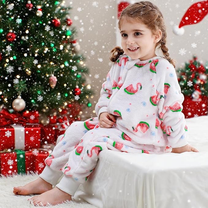 MICHLEY Toddler Flannel Sleeping Sack with Feet,Long Sleeve Baby Sleeping Bag 3-Way Zipper Super Warm Wearable Blankets