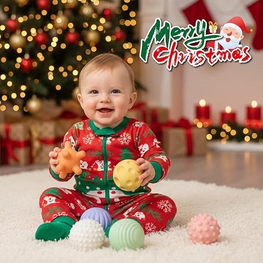 Sensory Balls for Babies - 6 Pack, Ball for Toddlers 1-3, Soft & Textured Montessori Baby Toys 6 to 12 Months, Wheat Straw Toddler Balls for Infant Development