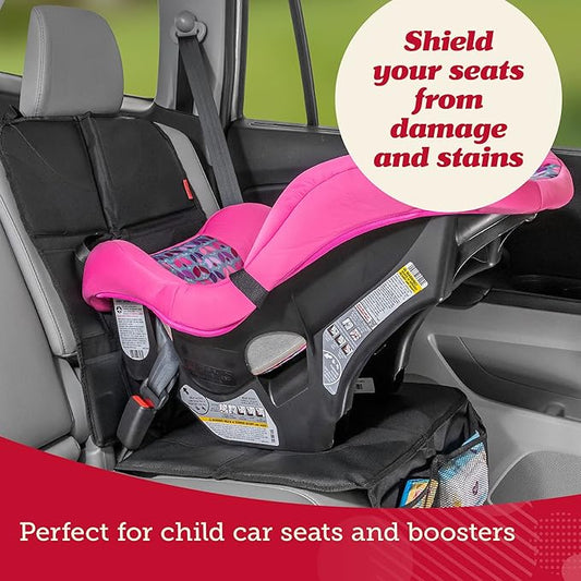 Lusso Gear Car Seat Protector - 2-Pack Waterproof Padded Shield & Mesh Pockets for Baby Travel Gear - Universal Fit Seat Covers for Cars & SUVs - Non-Slip Heavy-Duty Protection - Gray, Universal Fit
