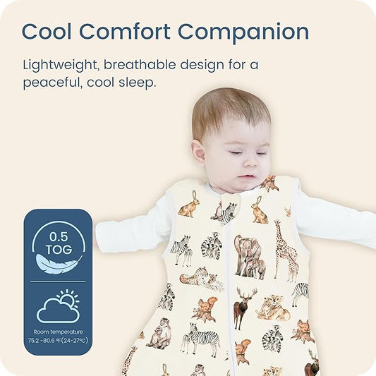 Toddler Sleep Sacks 2T-3T-4T, 0.5 TOG Light Summer Wearable Blankets, Extra Long XL Sleeping Bags, 2 Pack