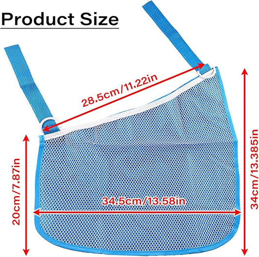 LiXiongBao 2 Pcs Side Sling Stroller Cargo Net,Universal Stroller Organizer Attachment Bag for Storage,Non-Slip and Adjustable Straps Portable Side Sling Storage Mesh Organizer(Blue)