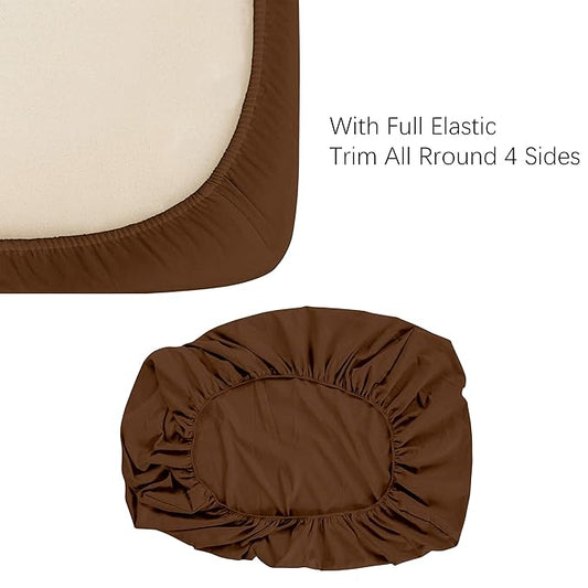 NTBAY 2 Pack 100% Brushed Microfiber Fitted Crib Sheet, Super Soft and Cozy 28x52 Crib Sheet for Standard Crib and Toddler Mattresses, Boys, Girls, Unisex, Brown, 28x52 Inches