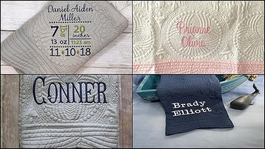 Personalized Baby Blanket Baby Quilt Monogrammed Blankets for Boys and Girls Embroidered Baby Gifts Monkey