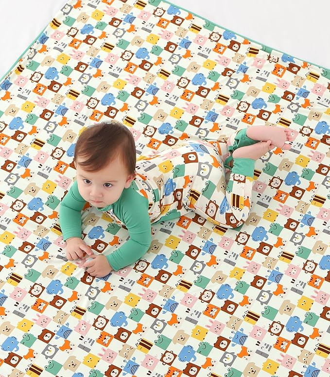 Premium Baby Blankets, Soft Viscose from Bamboo Blanket for Boys and Girls, Nursery Crib Bedding Quilt for Newborn and Toddler, Cooling for Hot Sleepers 50'' x 50'' Animal