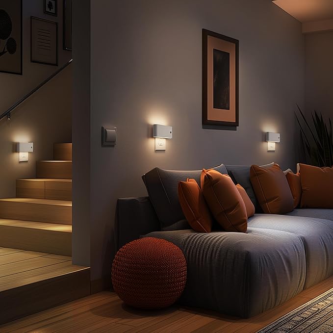 LED Night Light Motion Sensor 2 Pack, Motion Activation Night Lights Plug into Wall, Auto On Off, 0-100LM Dimmable Night Light Plug in, 3000K Warm White LED Nightlight for Kids Bedroom Hallway